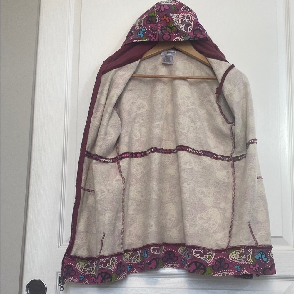 Disney Purple Hooded Sweatshirt with Vibrant Floral Design - Picture 7 of 9